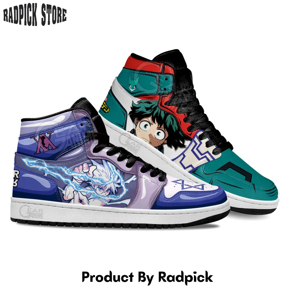 Izuku midoriya and killua air jordan high top sneakers anime mn30  rp0252726
